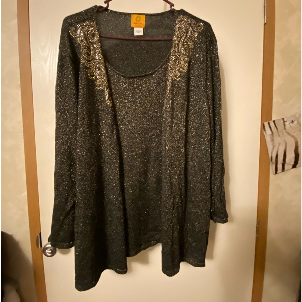 Ruby rd. Cardigan with shirt inset.size 2x. NWOT